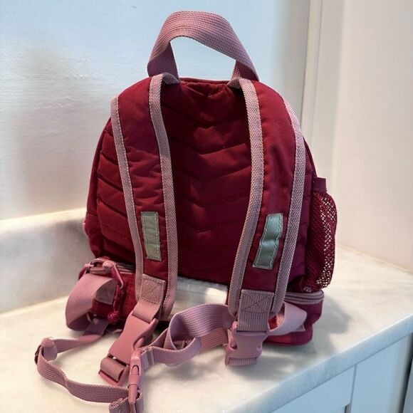 Lassig Embroidered Pre-School Kindergarten Backpack With Chest Strap Red Pink - Picture 4 of 4